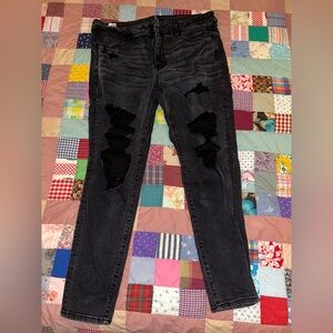 American Eagle Outfitters Black Distressed Skinny Jeans